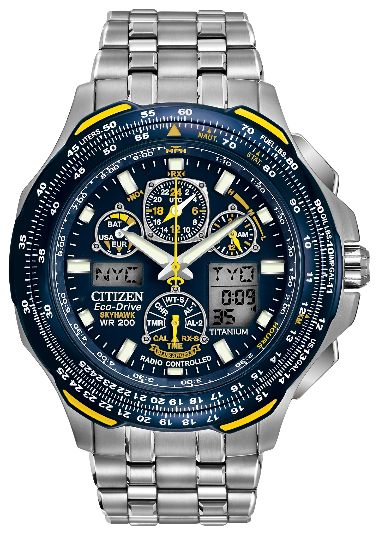 Promaster Skyhawk A-T Blue Dial Super Titanium Bracelet JY0050-55L